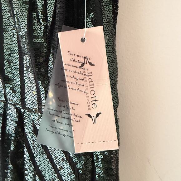 Nanette Lepore Emerald Sequin Mermaid Dress Evening Size 4 Holiday Party Evening - Picture 5 of 10